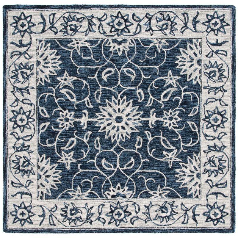 Jardin JAR601 Hand Tufted Area Rug - Navy/Ivory - 6'x6' - Safavieh