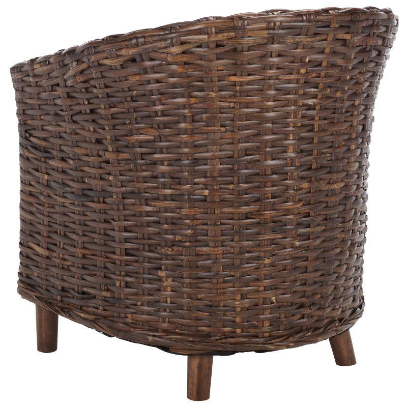 Omni Barrel Chair - FOX6501 - White/Brown - Safavieh