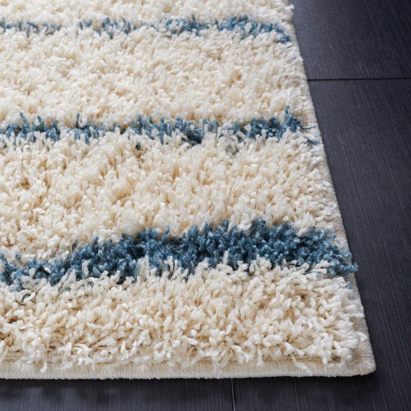 Venus Shag VNS603 Power Loomed Indoor Area Rug - Turquoise/Ivory - 5'3"x7'6" - Safavieh