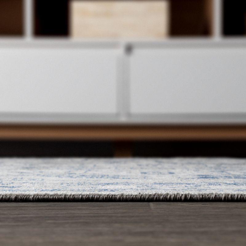 2'x8' Modern Persian Vintage Medallion Runner Rug, Light Grey/Navy - JONATHAN Y