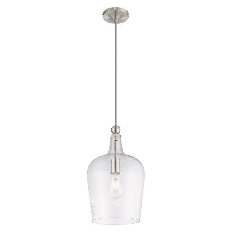 Livex Lighting Art Glass 1 - Light Pendant in  Brushed Nickel