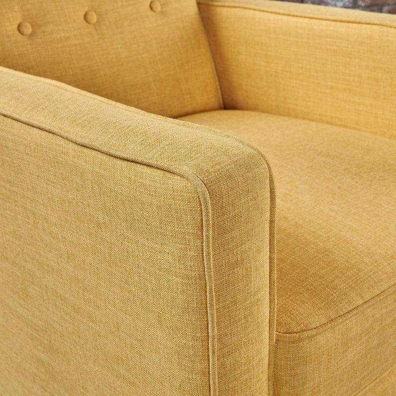 Mid-Century Modern Muted Yellow Microfiber Recliner