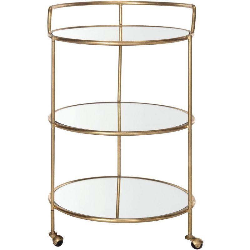 Dulcinea Bar Cart - FOX2554B - Gold/Mirror - Safavieh