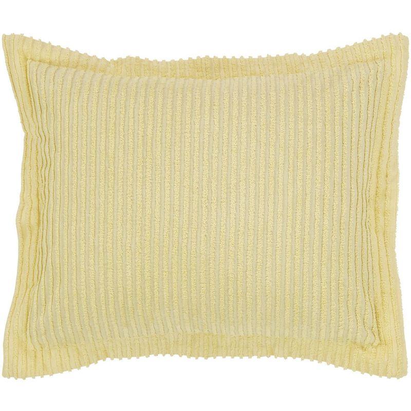 Better Trends Jullian Collection 100% Cotton Tufted Pillow Sham with Stripe Pattern Machine Washable Pillow Cover