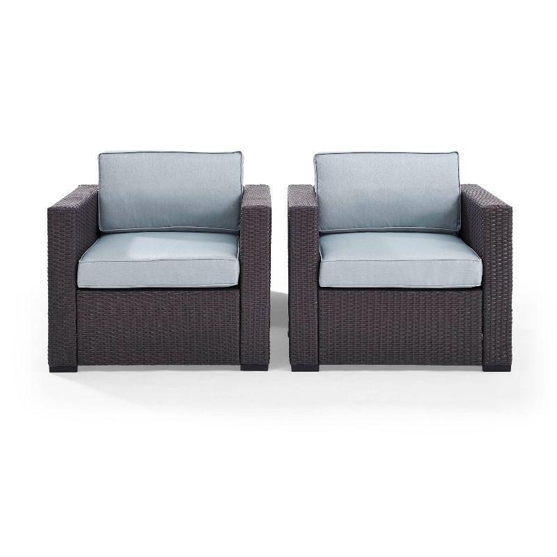 Biscayne 2pk Outdoor Wicker Chairs - Mist - Crosley