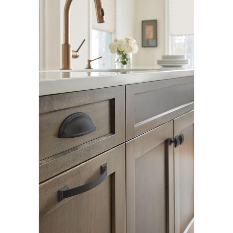 Amerock Ashby 3 inch or 4 inch (76mm or 102mm) Center-to-Center Black Bronze Cabinet Cup Pull