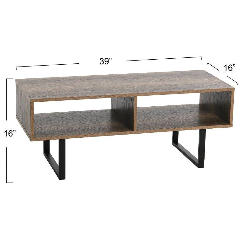 Household Essentials Jamestown TV Stand: Engineered Wood, Iron Frame, for 42" TVs Ashwood