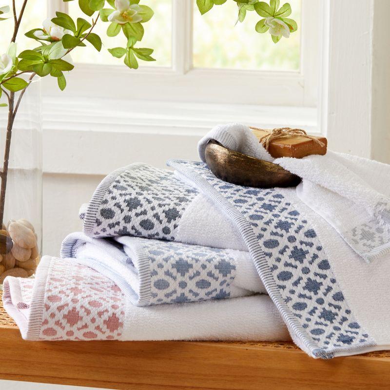 Luxury Turkish Cotton Hand Towel Set in White and Light Grey