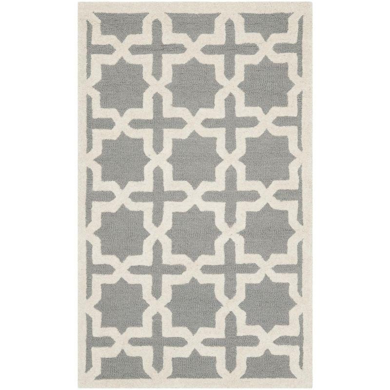 Cambridge CAM125 Tufted Indoor Accent Rug - Silver/Ivory - 3'x5' - Safavieh
