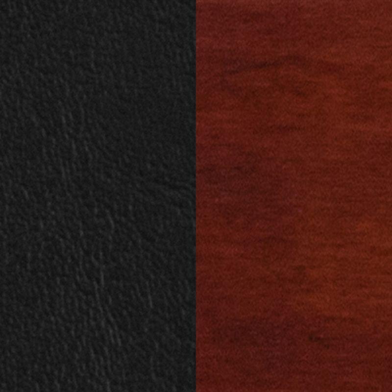 Flash Furniture Darby Series Slat Back Mahogany Wood Restaurant Barstool - Black Vinyl Seat