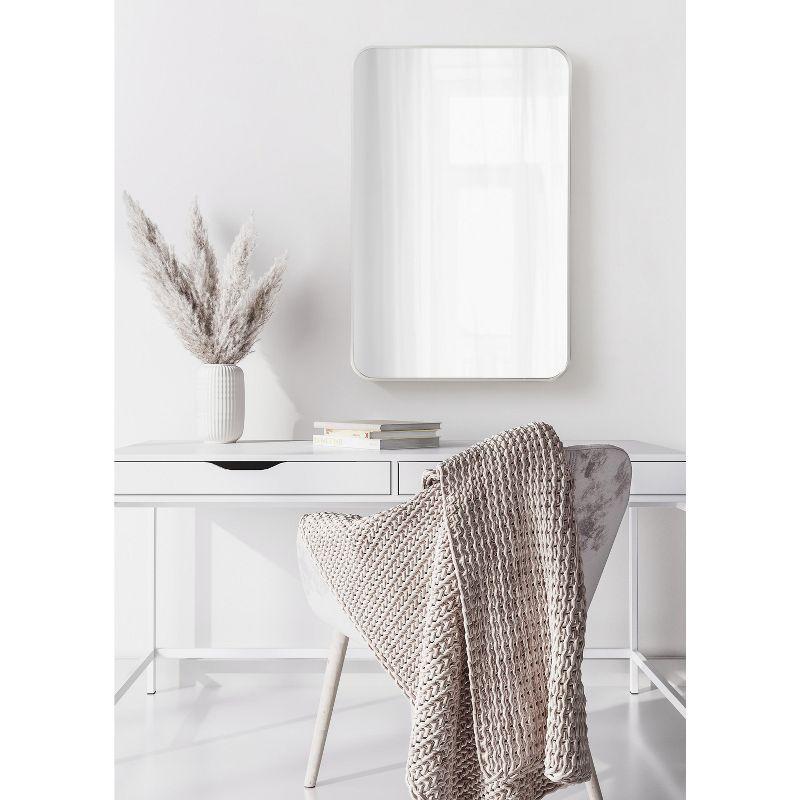 Kate and Laurel Zayda Radius Rectangle Framed Wall Mirror, 20x30, Silver