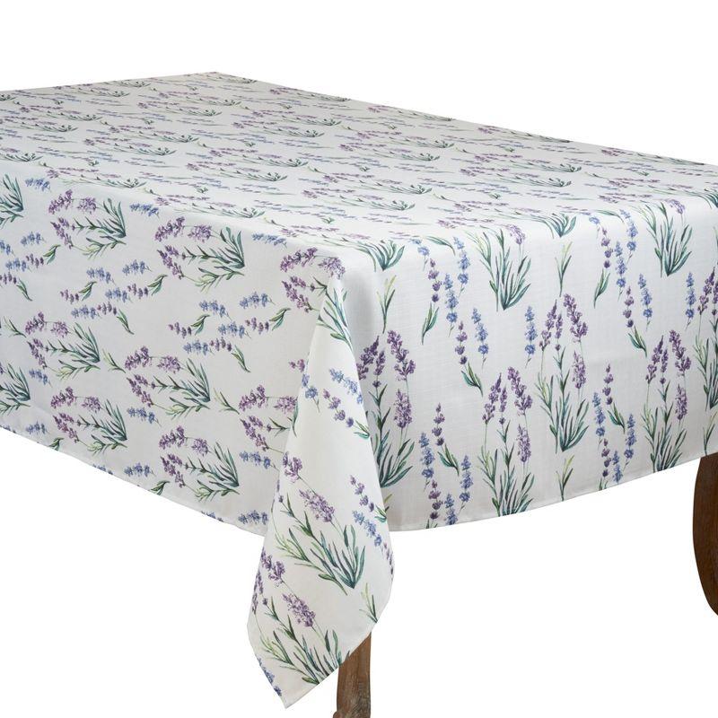 Saro Lifestyle Chic Tablecloth With Lavender Design