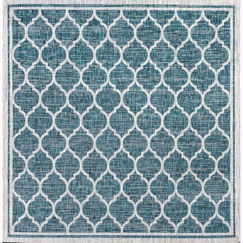 Trebol Moroccan Trellis Textured Weave Indoor/Outdoor Area Rug - JONATHAN Y