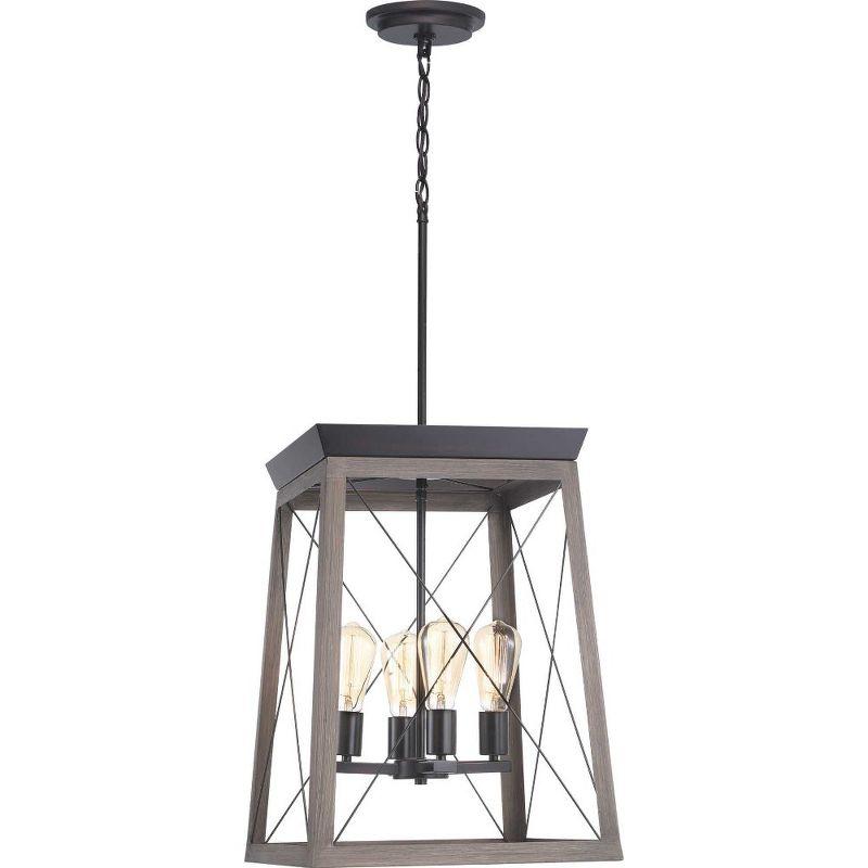 Progress Lighting Briarwood 4-Light Foyer Pendant, Antique Bronze Finish, Vintage-Style Bulbs, Steel Material