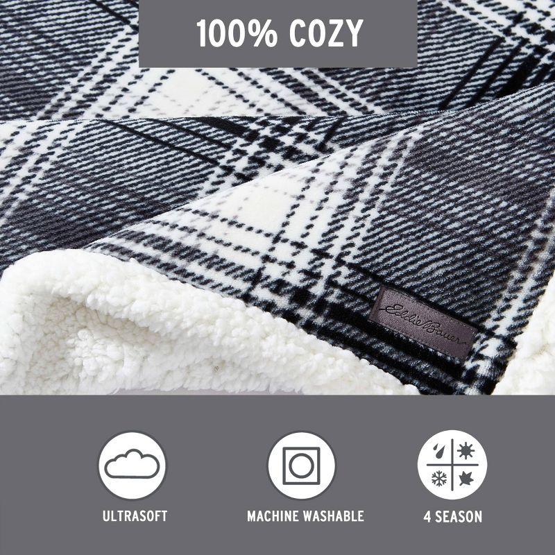 Eddie Bauer Printed Plush Fleece/Sherpa Throw Blankets