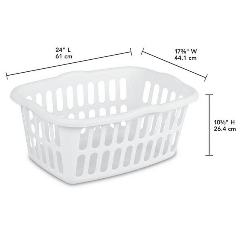 Sterilite Sterilite 1.5 Bu Rectangular Laundry Basket, Classic Design to Carry Clothes to Laundry Room (Set of 12)