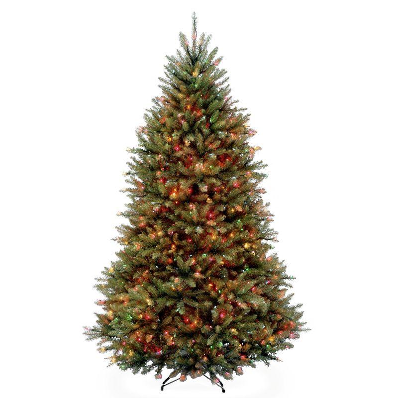 7.5' Prelit Hinged Dunhill Fir Artificial Christmas Tree Dual Lights - National Tree Company