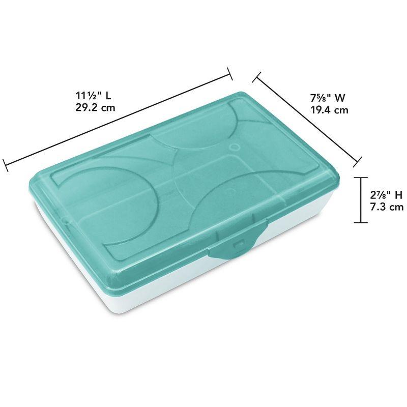 Molokai Blue Stackable Storage Box with Clear Lid, 11.5" x 8"