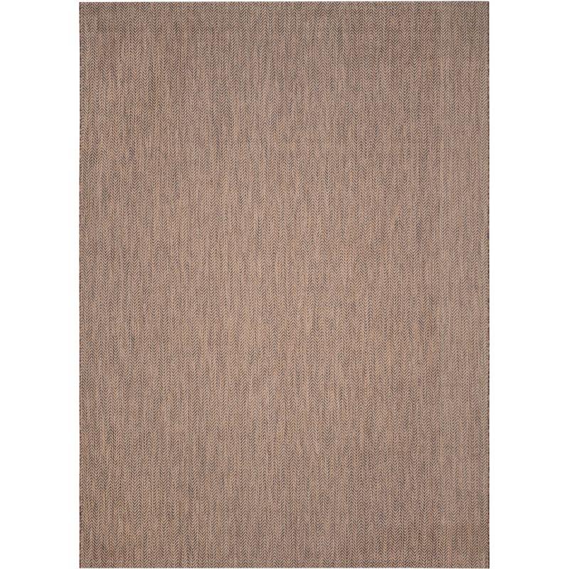 Courtyard Brown Beige Rectangular Easy-Care Outdoor Area Rug