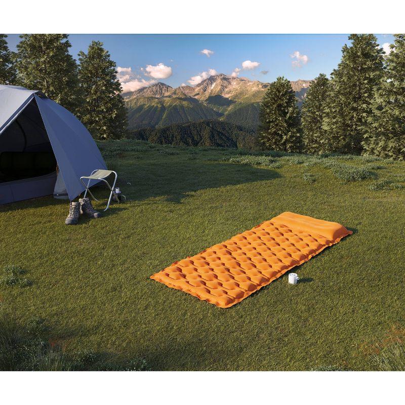 Intex Orange TPU Camping Sleeping Mat with USB Pump