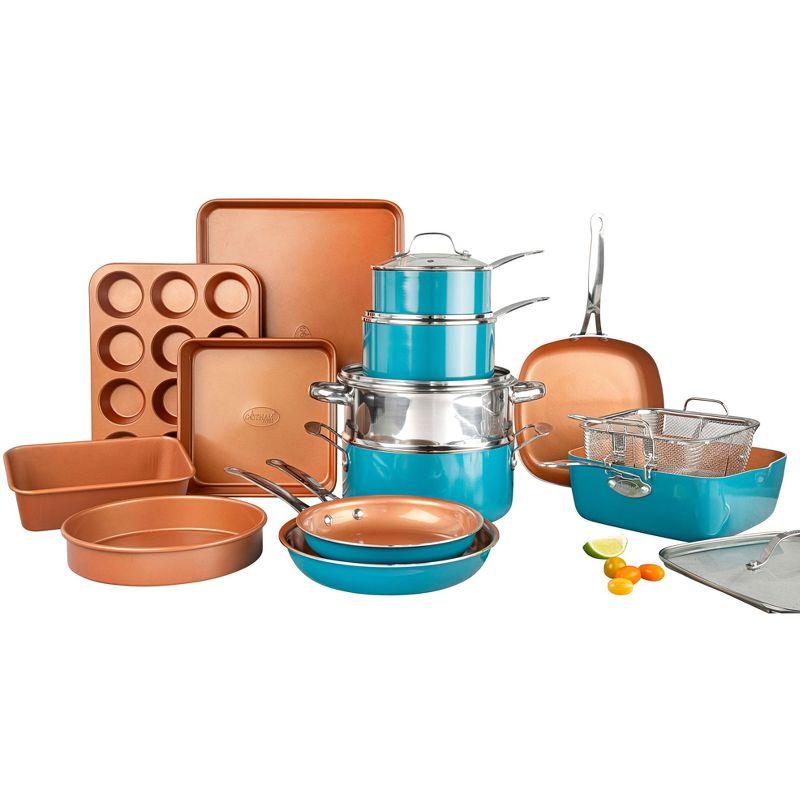 Gotham Steel 20 Piece Nonstick Cookware and Bakeware Set, Stay Cool Handles, Oven & Dishwasher Safe
