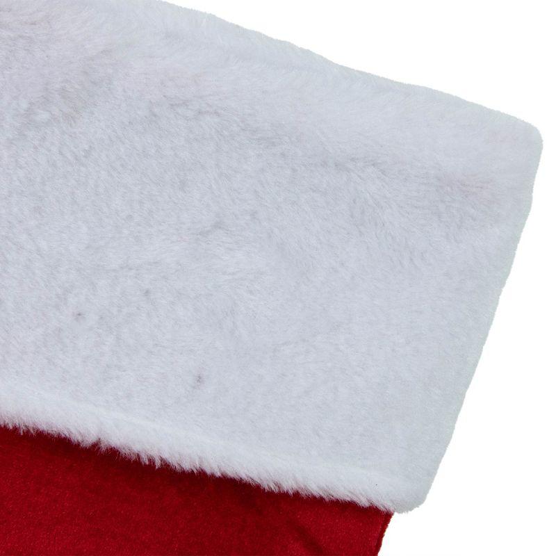 Northlight 20" Red and White "Merry Christmas" Velour Stocking