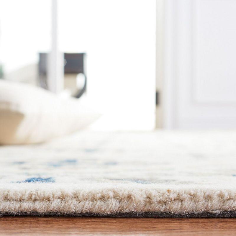 Ivory Wool-Cotton Blend Handmade Tufted Rectangular Rug