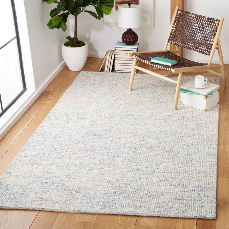 Metro Blue and White Hand-Tufted Wool Area Rug