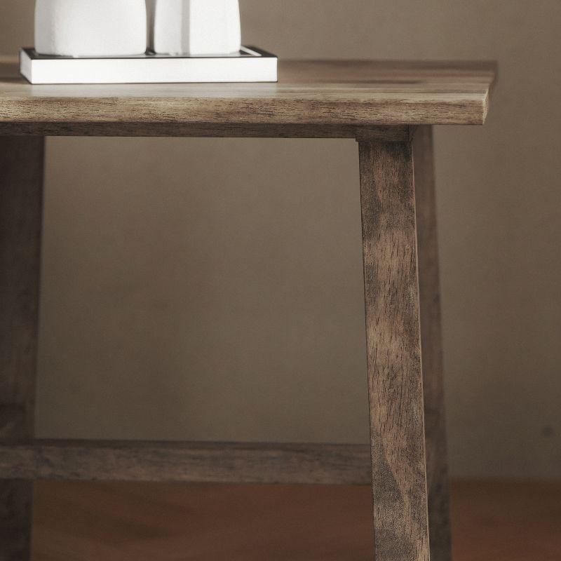 Rustic Brown Solid Wood Farmhouse End Table