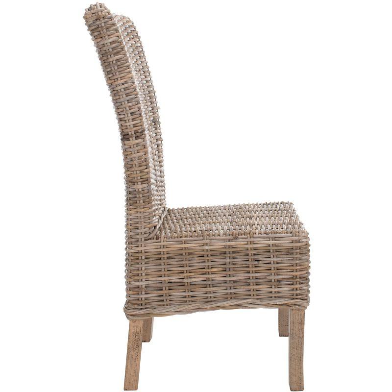 Quaker 19" H Rattan Side Chair (Set of 2) - FOX6521 - Natural Unfinished/Rustic Grey - Safavieh Couture
