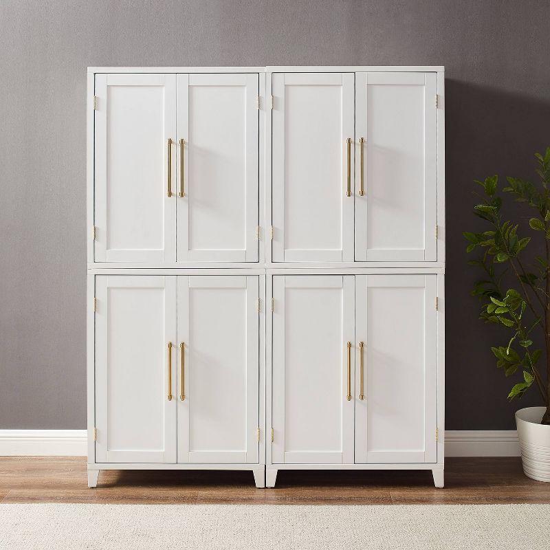 Crosley 70" Roarke 2pc Kitchen Pantry Storage Cabinet Set White