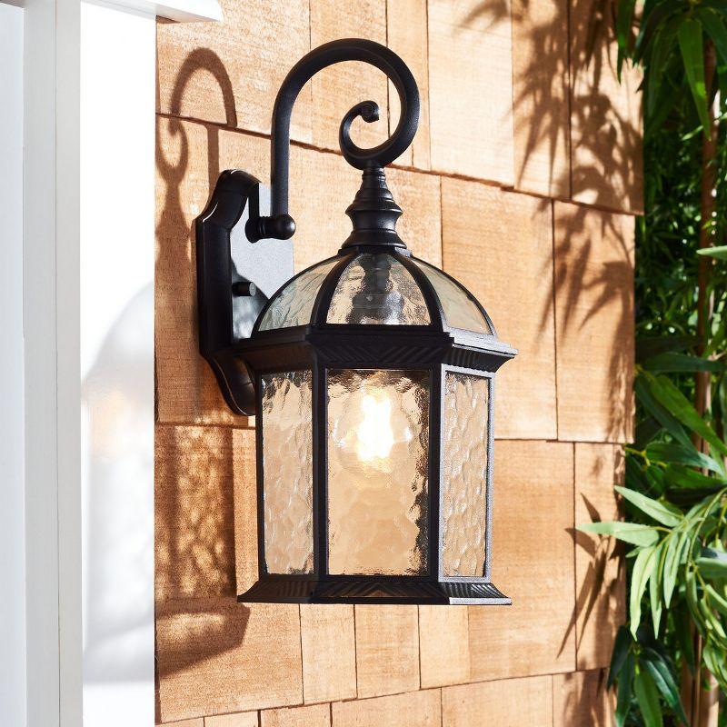 Falyn Outdoor Wall Sconce Lights (Set of 2) - Black - Safavieh.