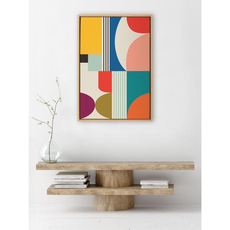 Kate and Laurel Sylvie Mid Century Modern Pattern Framed Canvas by Rachel Lee of My Dream Wall