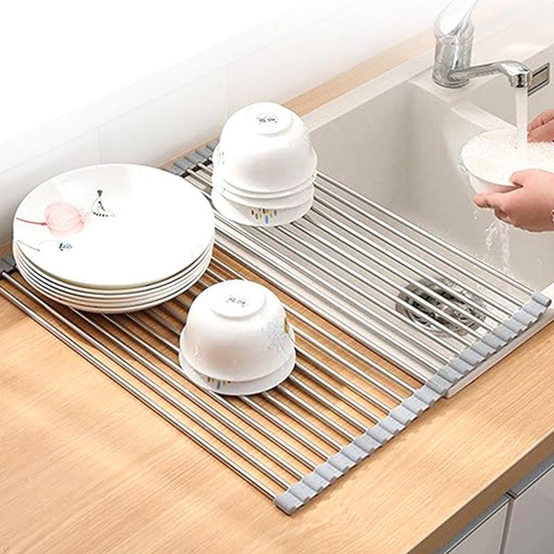 Adjustable Stainless Steel Over The Sink Dish Rack