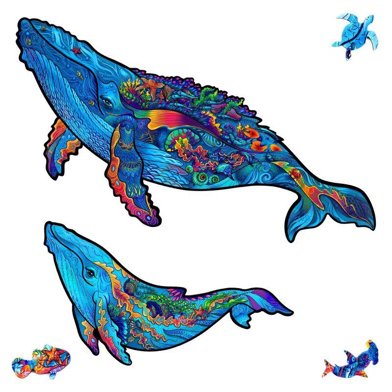 Unidragon Milky Whales 98 Piece Shaped Wooden Jigsaw Puzzle