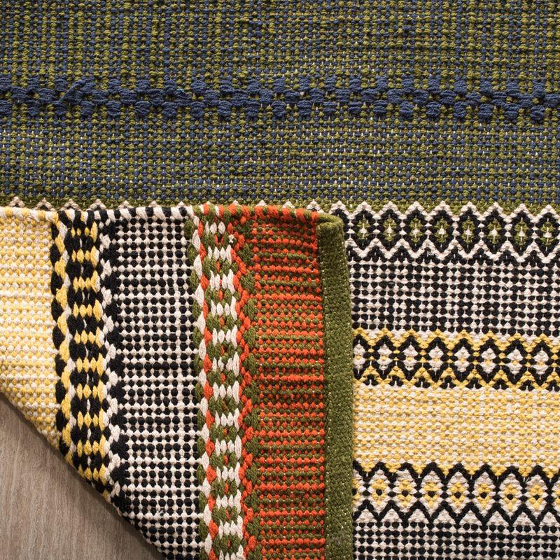Striped Kilim STK412 Hand Woven Area Rug - Gold/Grey - 5'x8' - Safavieh.