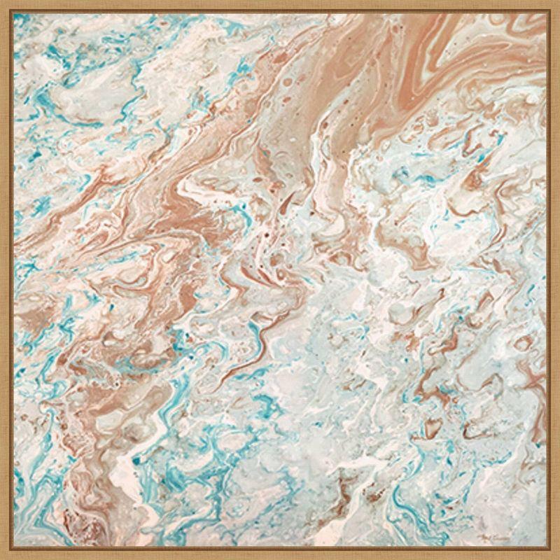 Amanti Art 30"x30" Wild Lagoons Abstract by Marie Elaine Cusson Framed Canvas Wall Art Print