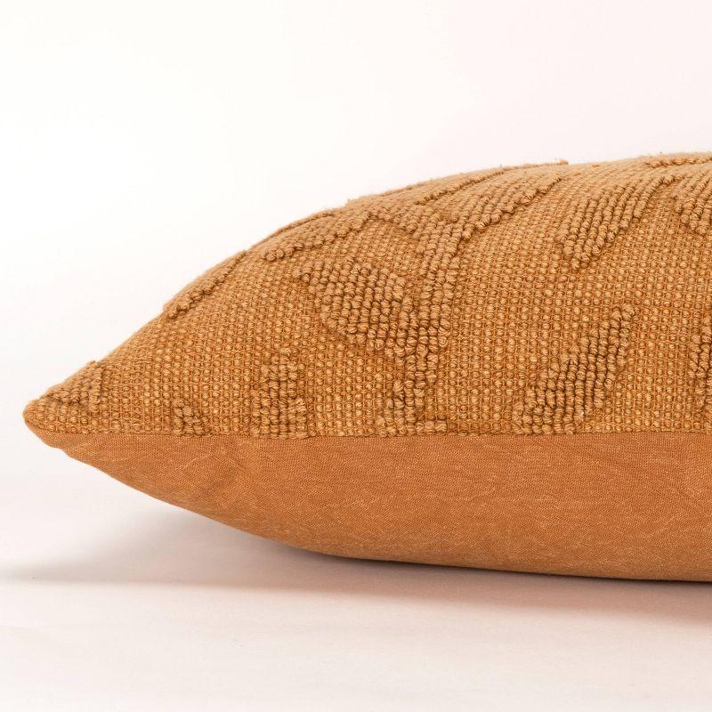 HomeRoots 14" X 26" Pumpkin Botanical Cotton Throw Pillow With Texture