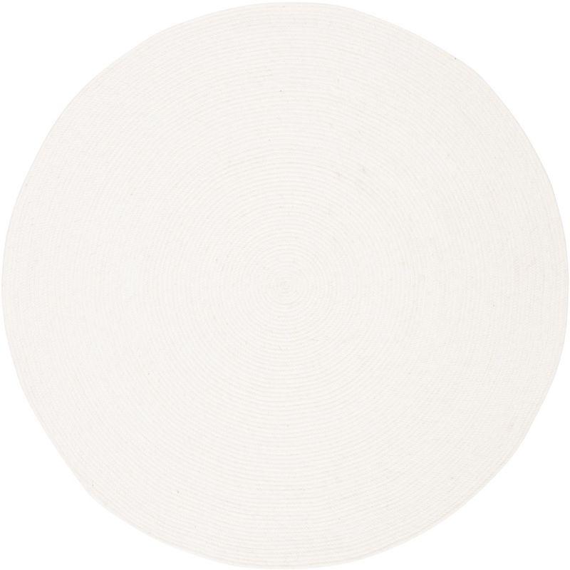 Braided BRD901 Hand Woven Indoor Area Rug - Ivory - 5' Round - Safavieh