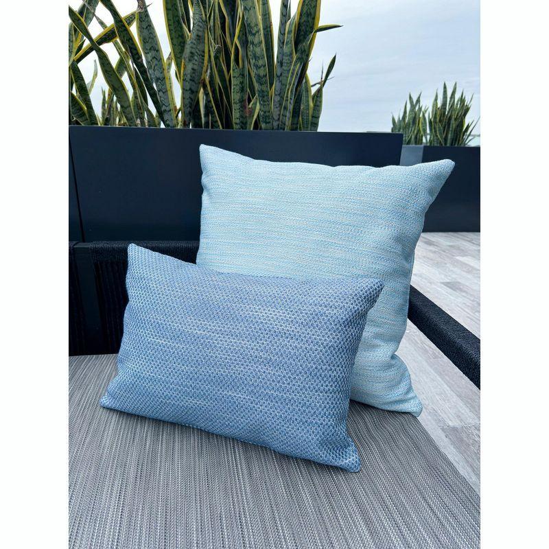 Bay View Blue Woven Acrylic Indoor Outdoor Pillow 16x16