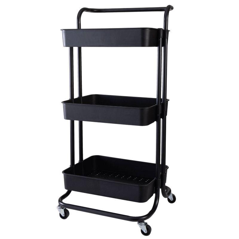 Organize It All 3 Tier Rolling Basket Cart