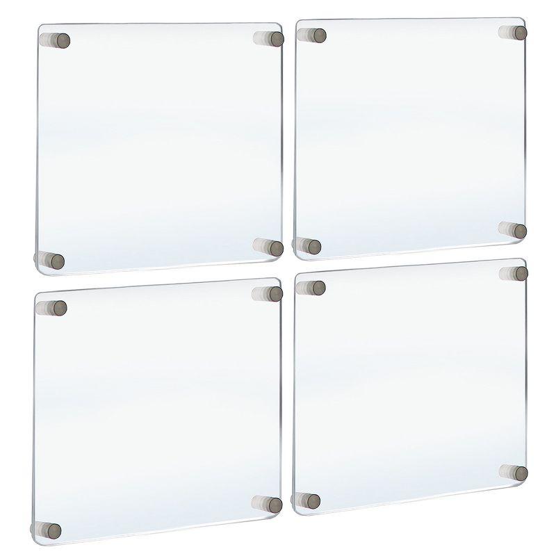 Azar Displays Floating Acrylic Gallery Wall Set of Four Floating Frames with Stand Off Caps: 16” x 16” Graphic Size, Overall Frame Size: 20” x 20” (Set of 4)