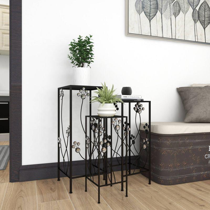 Set of 3 Modern Iron Square Plant Stands - Olivia & May