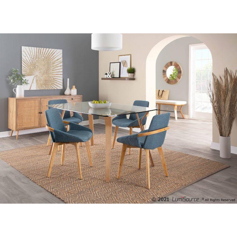 Cosmo Bamboo/Polyester Dining Chair Natural/Blue - LumiSource