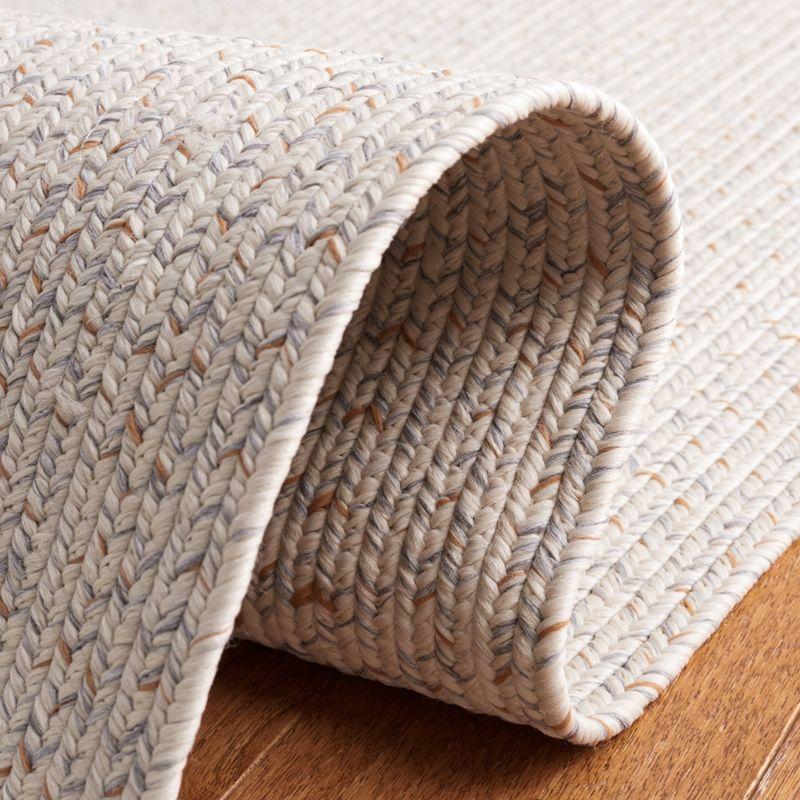 Braided BRA201 Hand Woven Indoor Machine Washable Area Rug - Ivory/Light Grey - 8'x10' - Safavieh