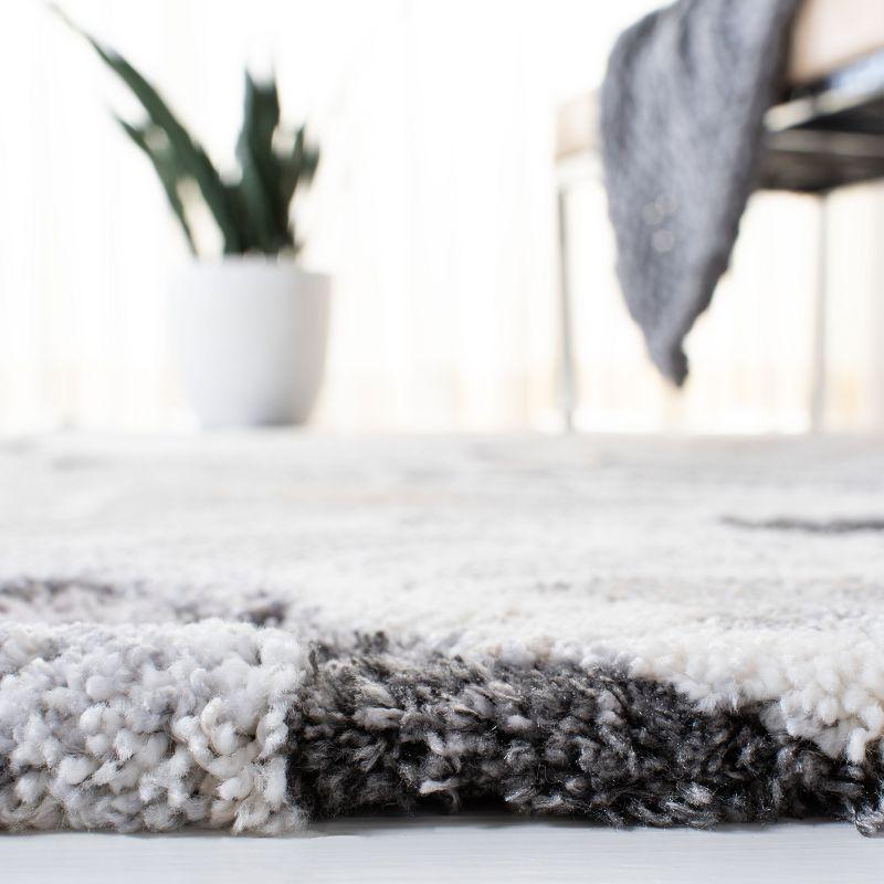 Cyrus Shag CYR121 Power Loomed Indoor Runner Rug - Grey/Beige - 2'2"x9' - Safavieh