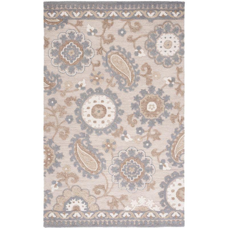Blossom BLM375 Hand Tufted Area Rug - Grey/Beige - 3'x5' - Safavieh.