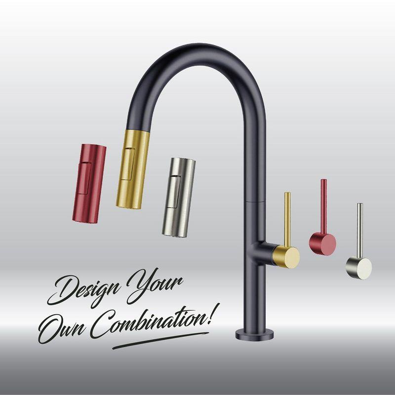 Pull Down Single Handle Kitchen Faucet with Accessories