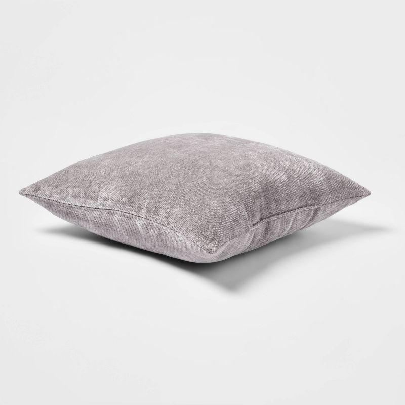2pk Chenille Square Throw Pillows Gray - Threshold™: Decorative Indoor Cushions, Knife Edge Design, Polyester Fill