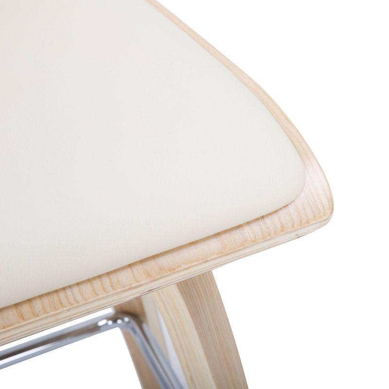 Set of 2 Folia Upholstered Counter Height Barstools Cream/Natural - Lumisource: Wood Frame, Padded Seat, 26" Height